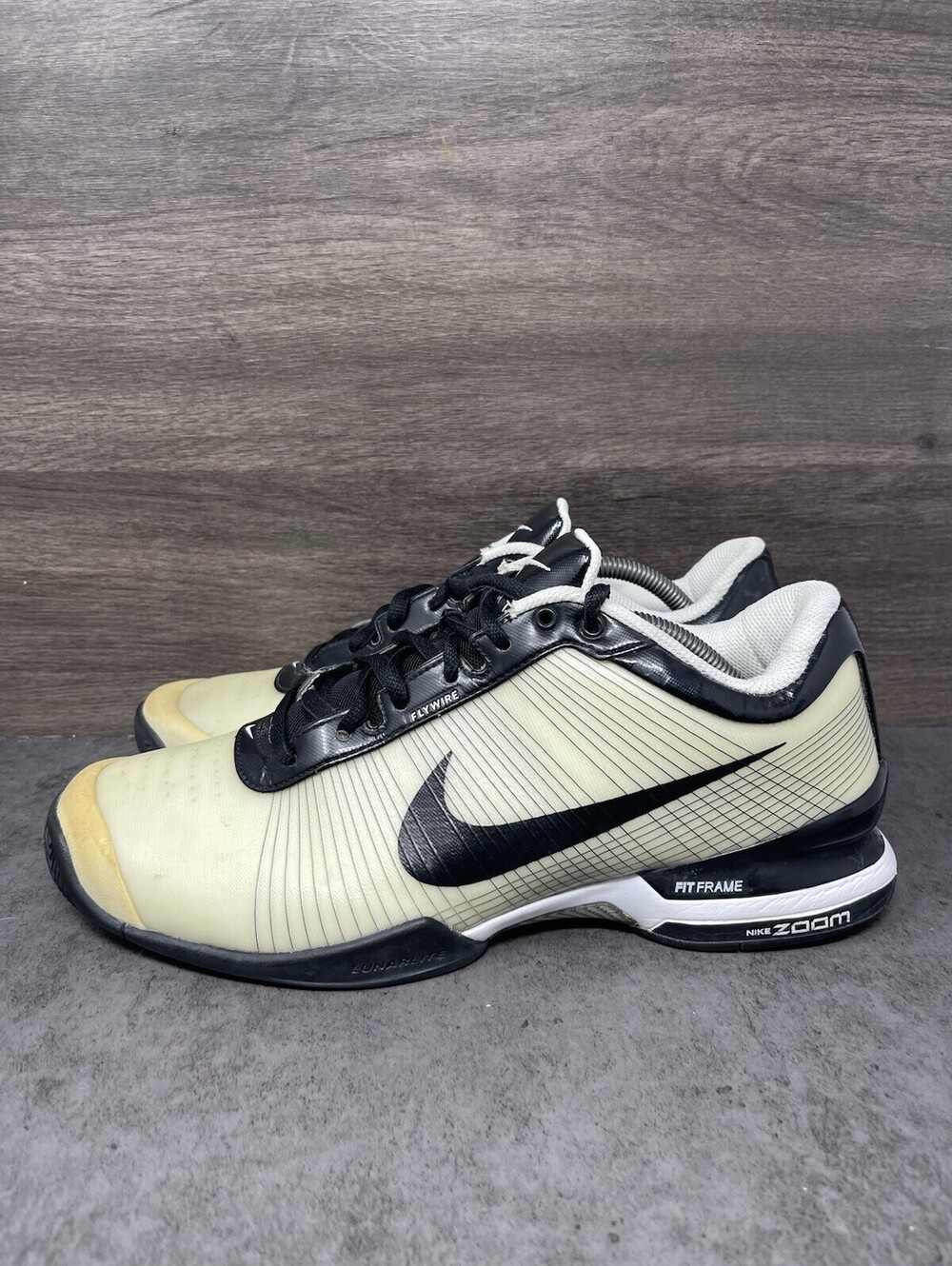 Nike Air Zoom Vapor VI Tour Mens Size 10.5 White Black Tennis Shoes 344539-102